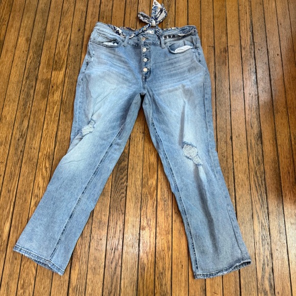 M Jeans by Maurice's Distressed Denim Straight Leg Ankle Jeans 22W - Picture 14 of 14